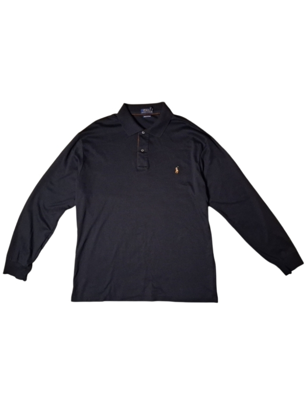 Polo Ralph Lauren Black Pima Soft Touch Long Sleeve Shirt Men’s Classic Fit